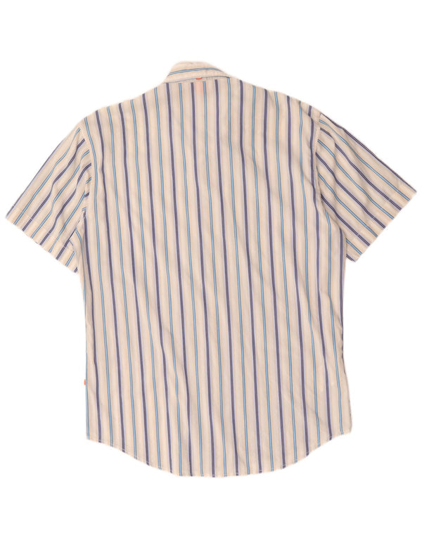 Camicia a maniche corte da uomo Hugo Boss in cotone a righe multicolore medio