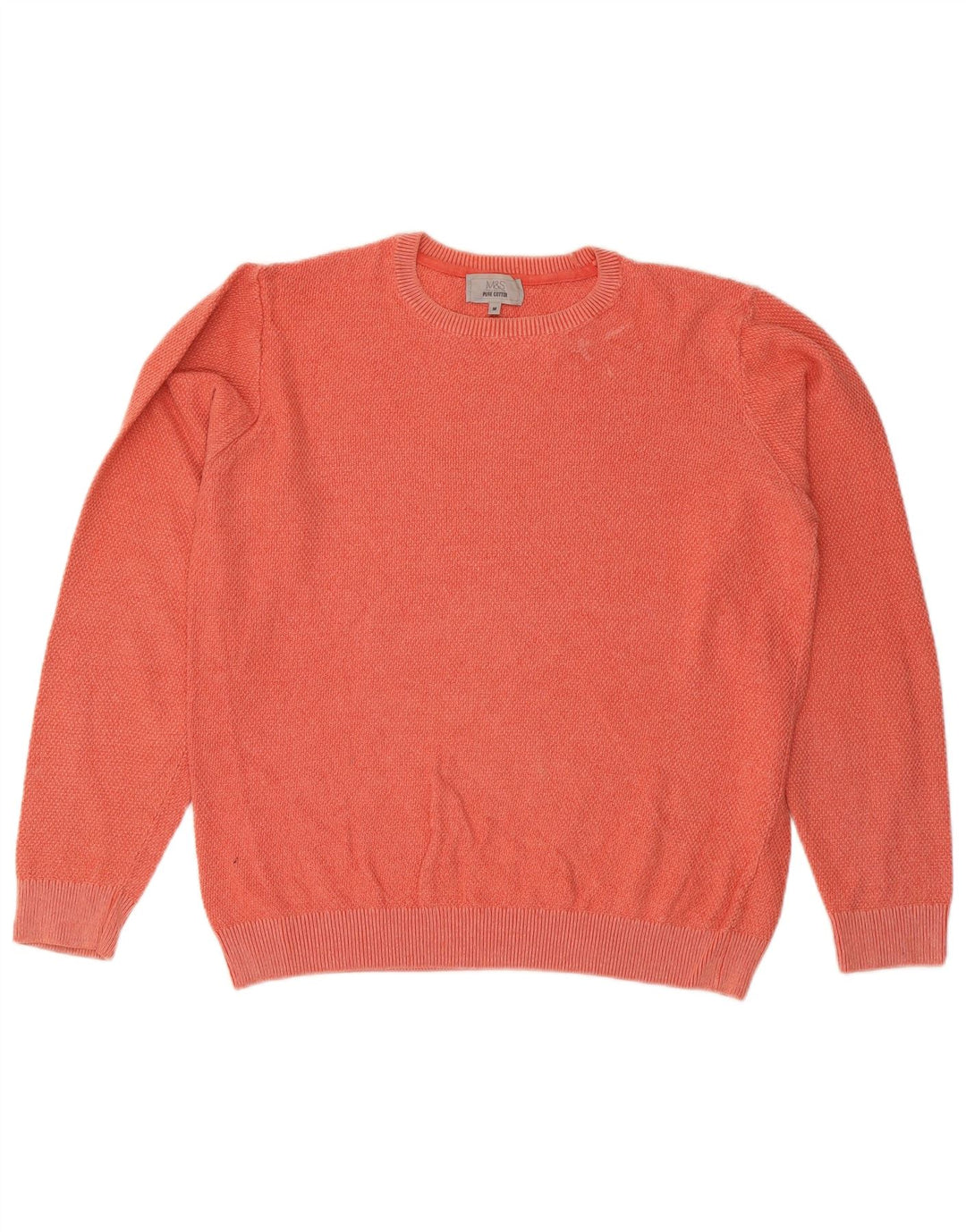 Maglione maglione girocollo da uomo Marks & Spencer in cotone arancione medio