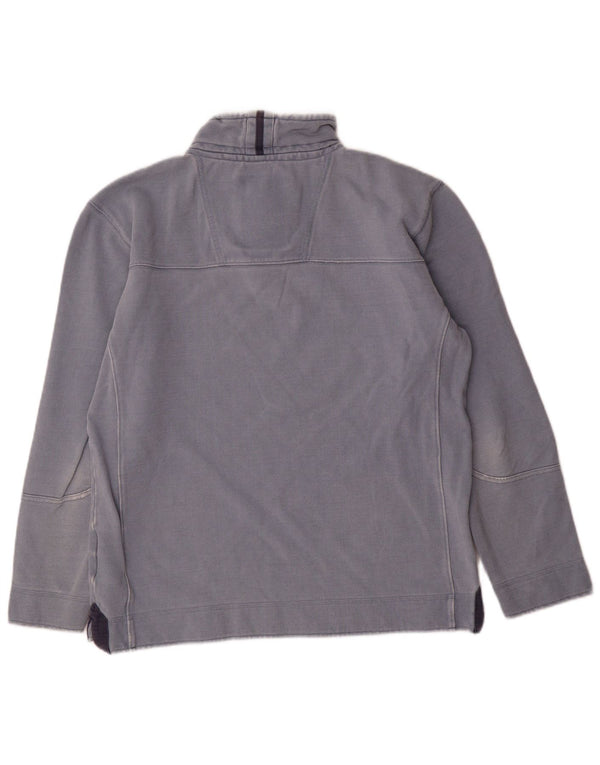 Crew Clothing Felpa da uomo con collo con zip, maglione piccolo in cotone blu