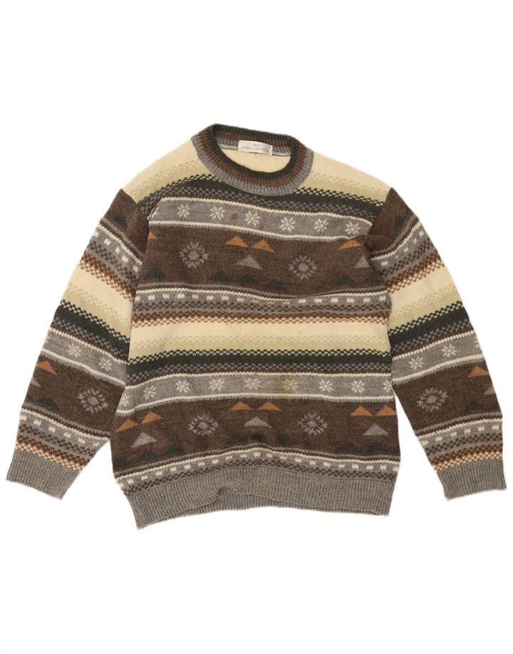 Marks & Spencer Maglione maglione girocollo da uomo St. Michael piccolo marrone