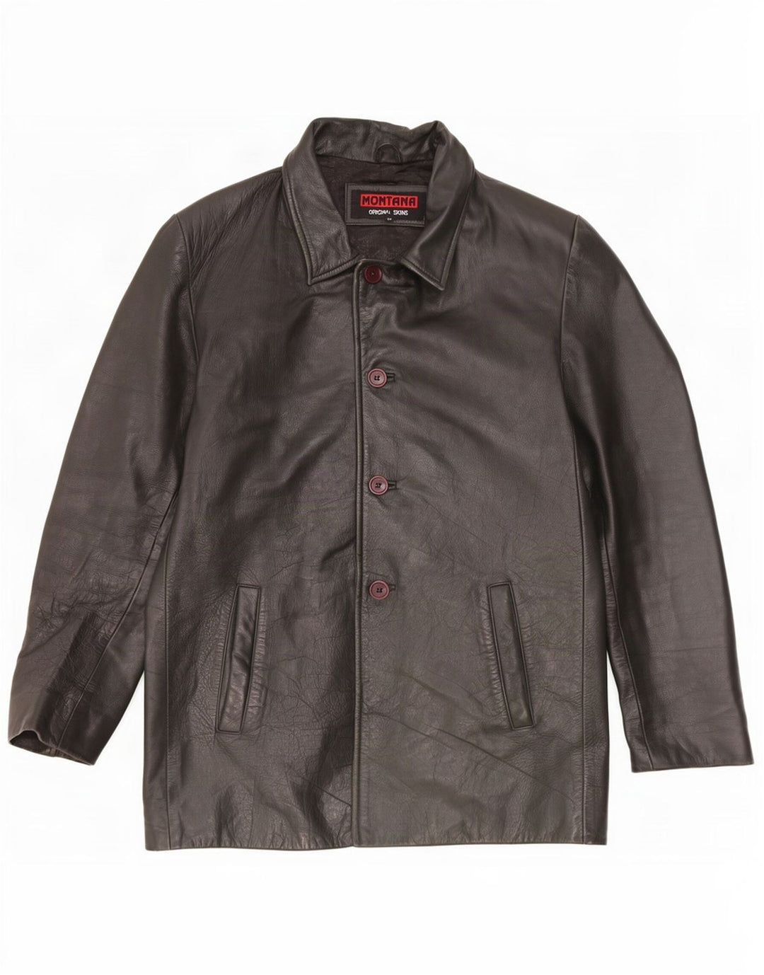 Giacca in pelle da uomo MONTANA UK 44 2XL Nera