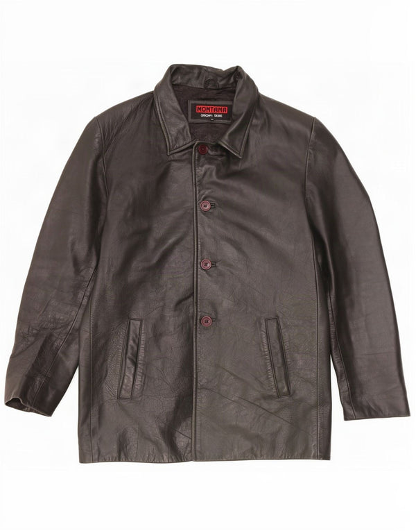 Giacca in pelle da uomo MONTANA UK 44 2XL Nera