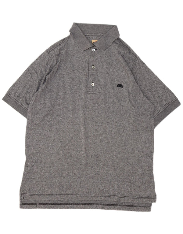 Polo da uomo Ellesse piccola in cotone screziato grigio
