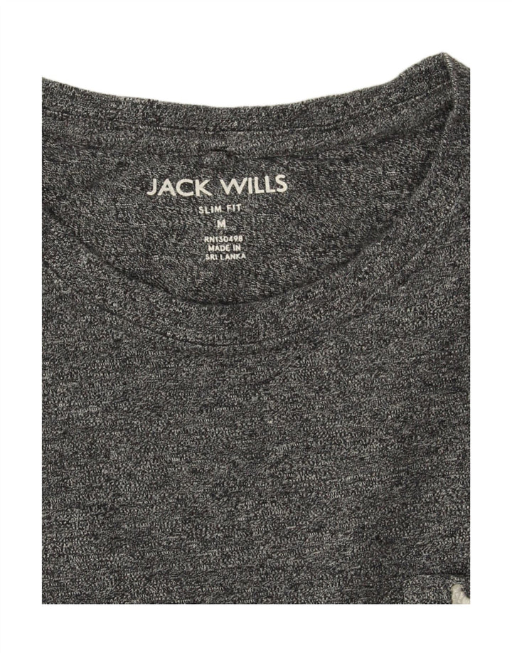 T-shirt da uomo slim fit Jack Wills Top in cotone screziato grigio medio