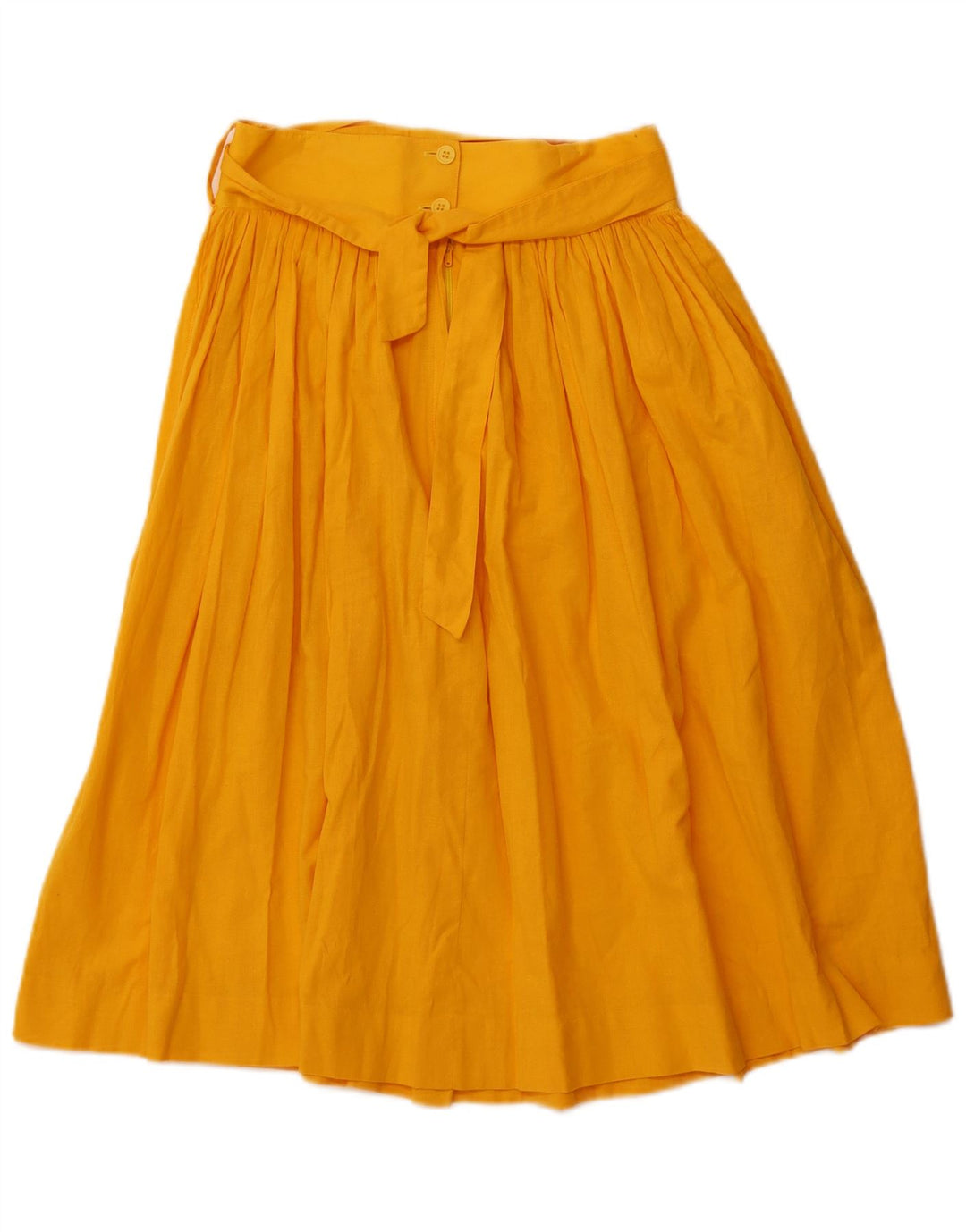 Gonna svasata a vita alta da donna vintage IT 44 media W26 in cotone giallo