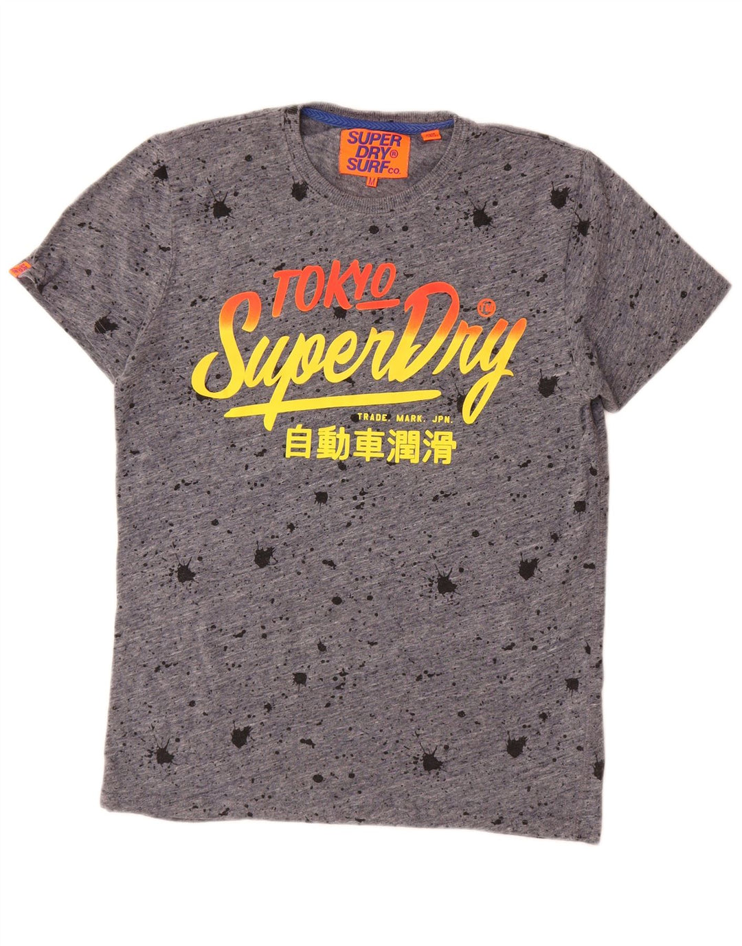 T-shirt grafica da uomo Superdry Top in cotone tie dye grigio medio