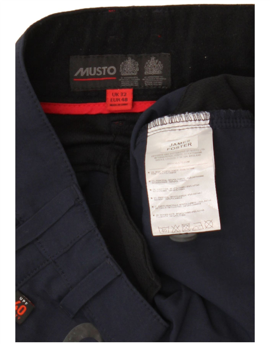 Pantaloncini cargo da uomo Musto W32 medio blu navy color block in poliammide