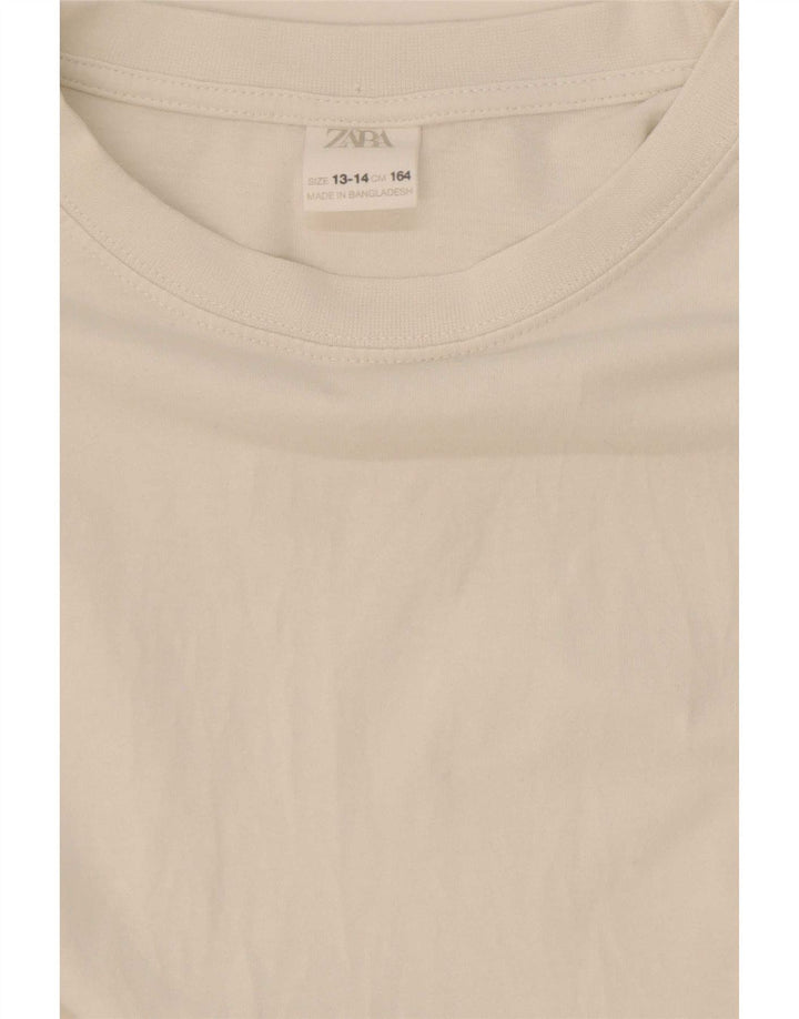 Top Zara Bambina Manica Lunga 13-14 Anni Bianco