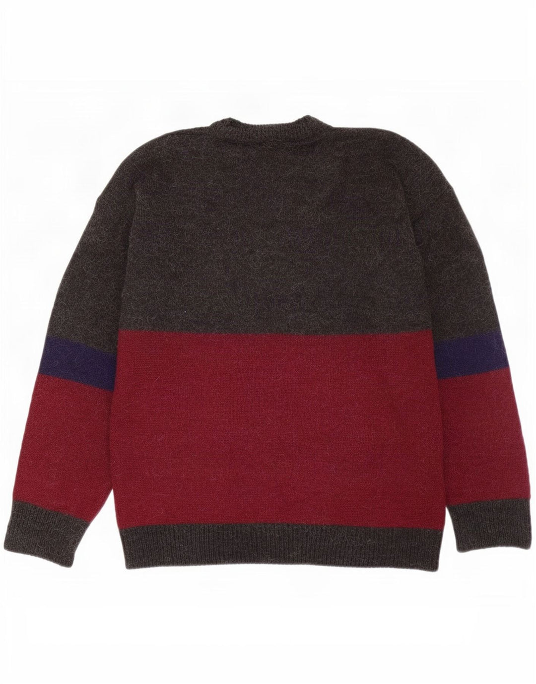 Maglione maglione girocollo da uomo vintage grande blocco di colori multicolore