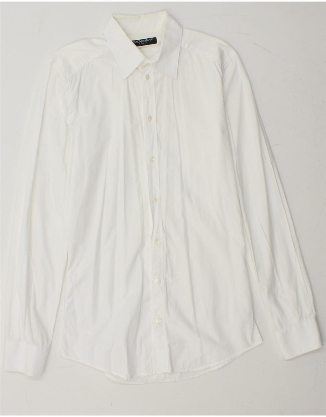 DOLCE & GABBANA Camicia da uomo Taglia 14 1/2 37 Piccola in cotone bianco