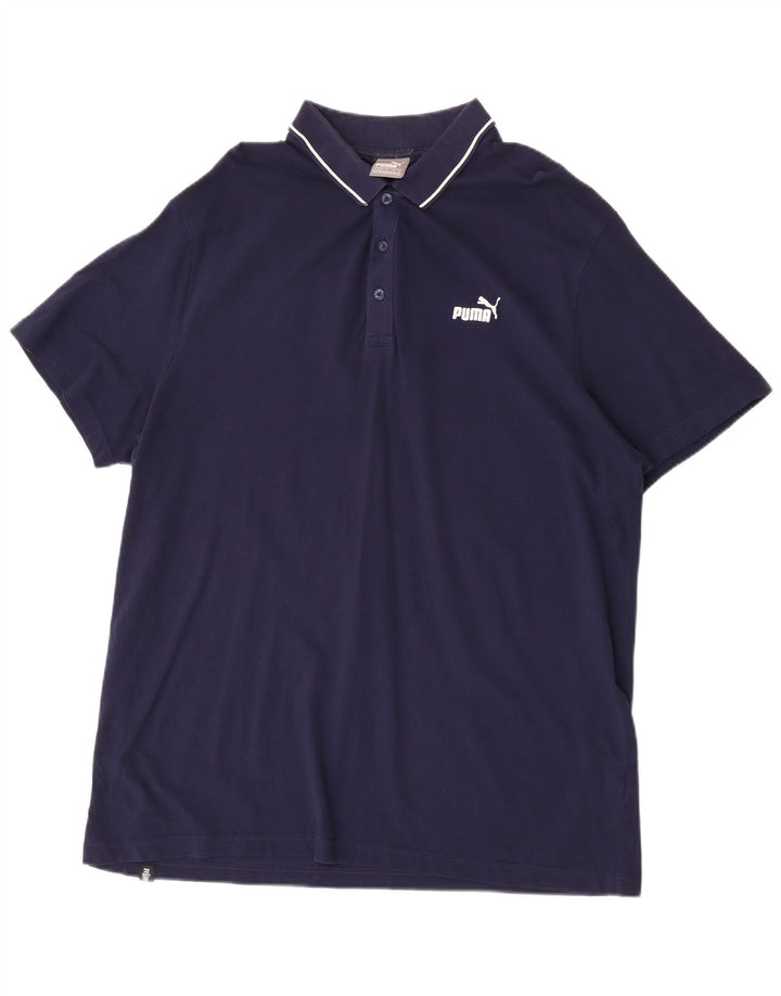 Polo da uomo Puma 2XL in cotone blu navy