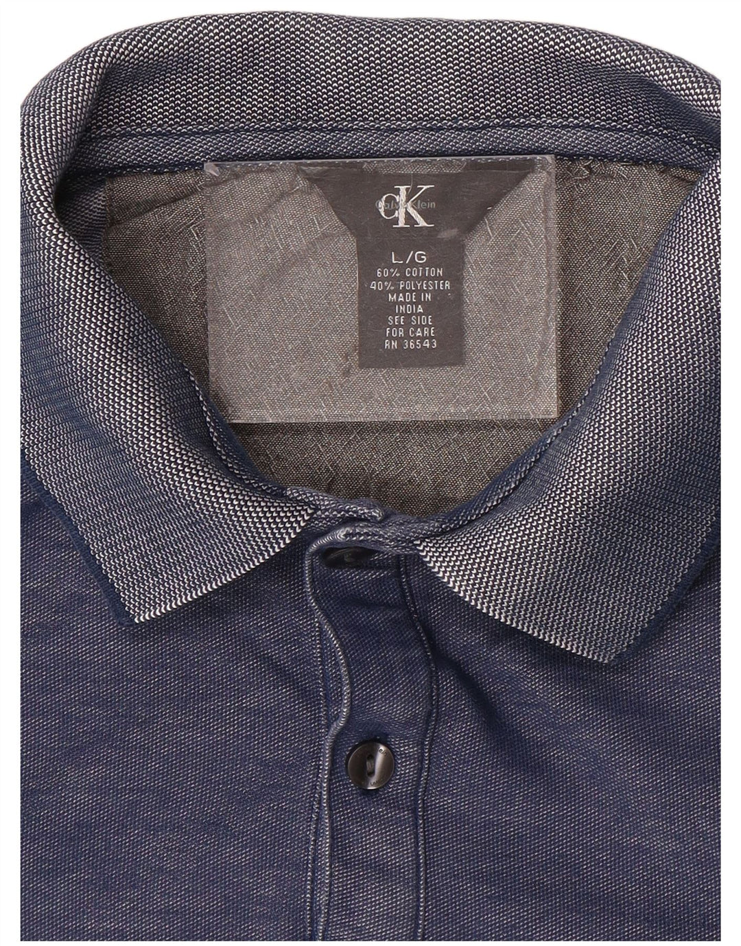 CALVIN KLEIN Polo Uomo Large Blu Cotone