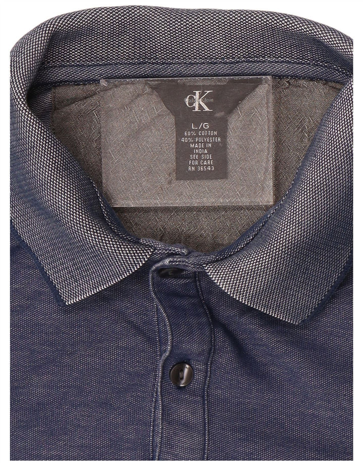 CALVIN KLEIN Polo Uomo Large Blu Cotone