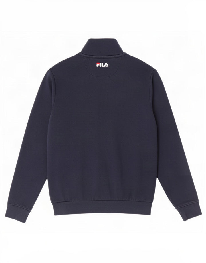 Giacca da ginnastica da uomo Fila piccola in cotone color block blu navy