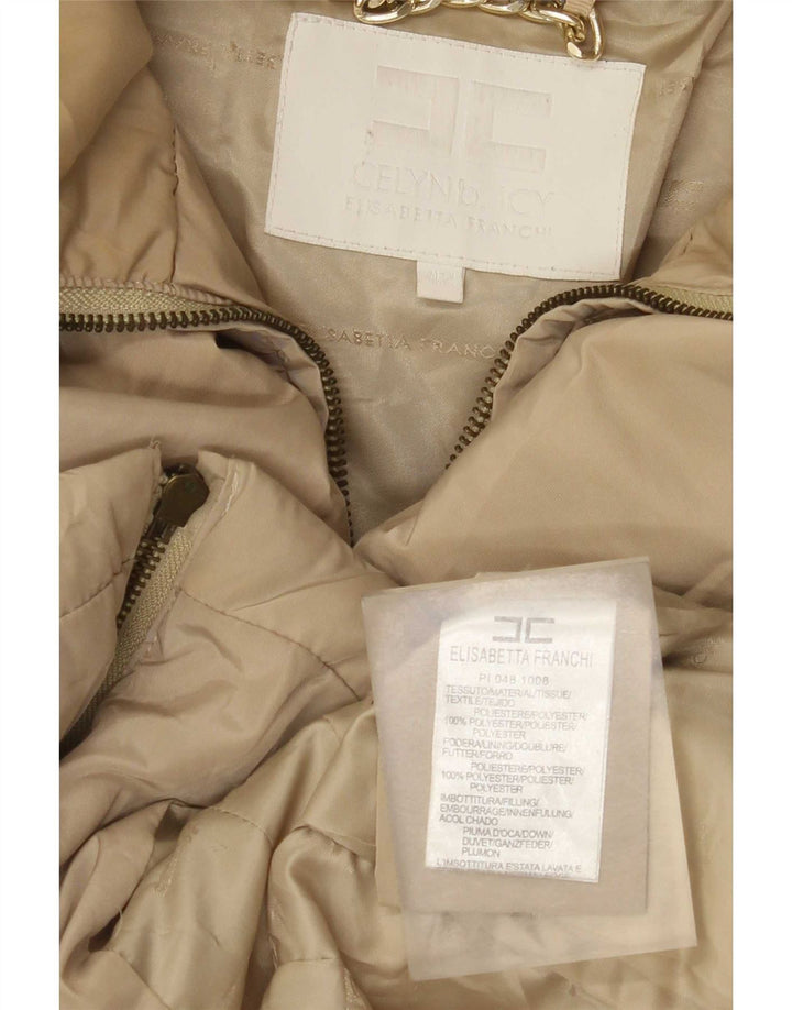 Piumino Donna Elisabetta Franchi IT 42 Beige Medio Poliestere