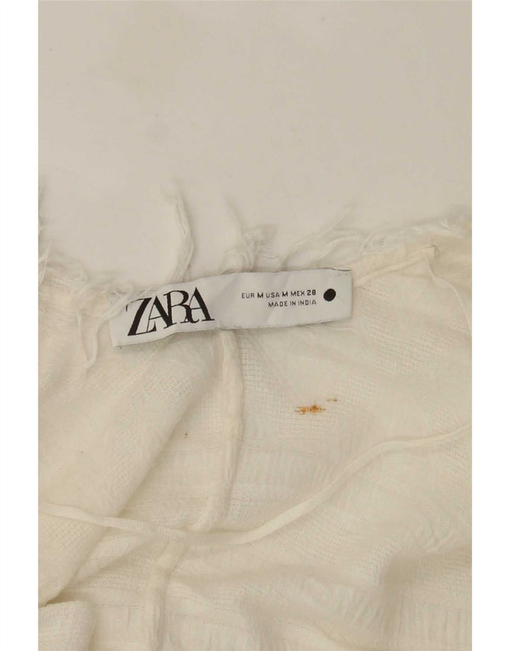 Top cardigan oversize a maniche corte a maniche lunghe da donna Zara UK 14 bianco medio