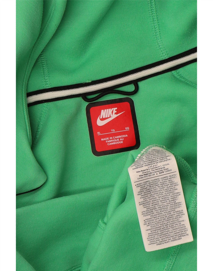 Felpa con cappuccio e zip Nike da uomo XL in cotone verde