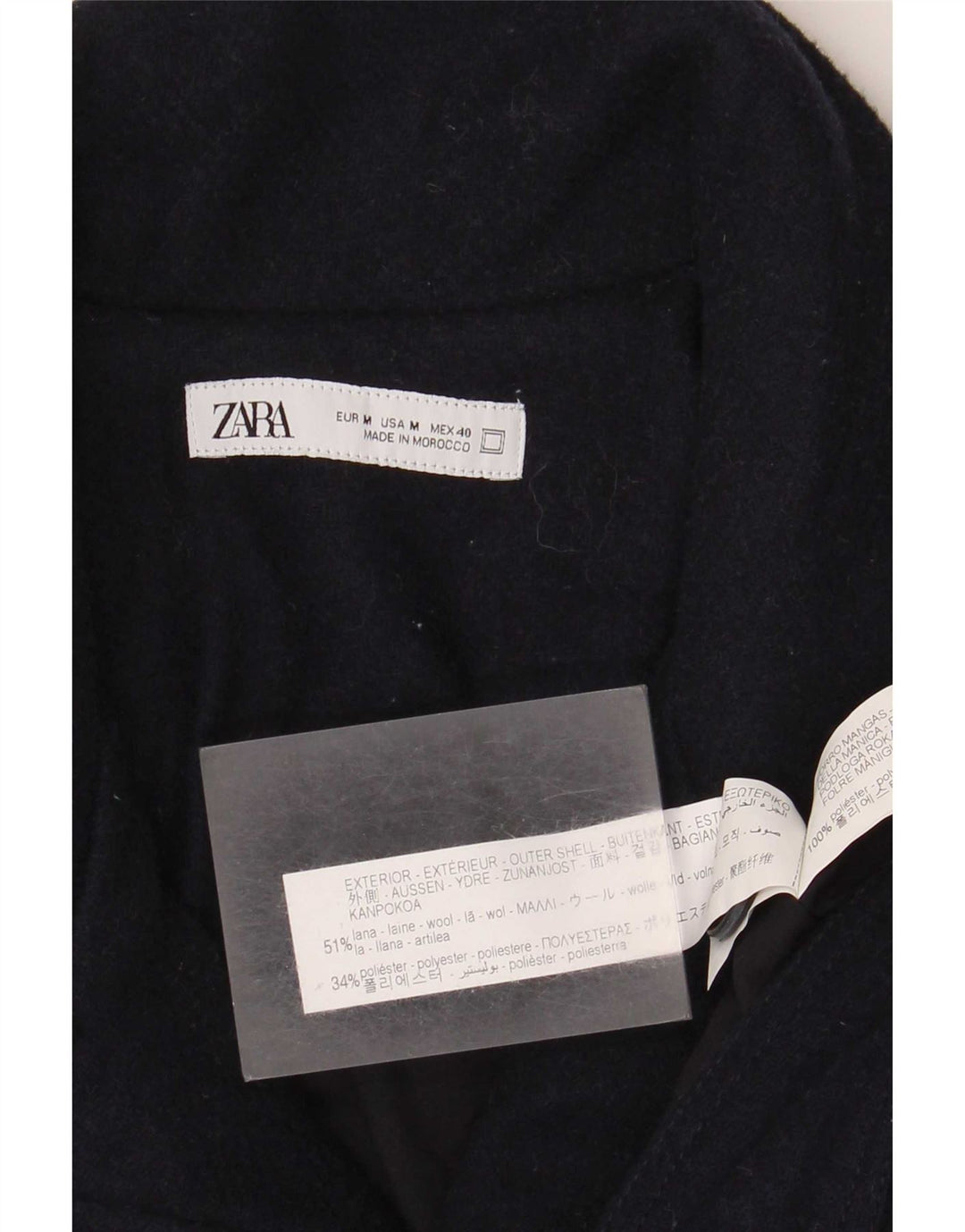 Giubbotto bomber da uomo Zara UK 38 medio in lana blu navy