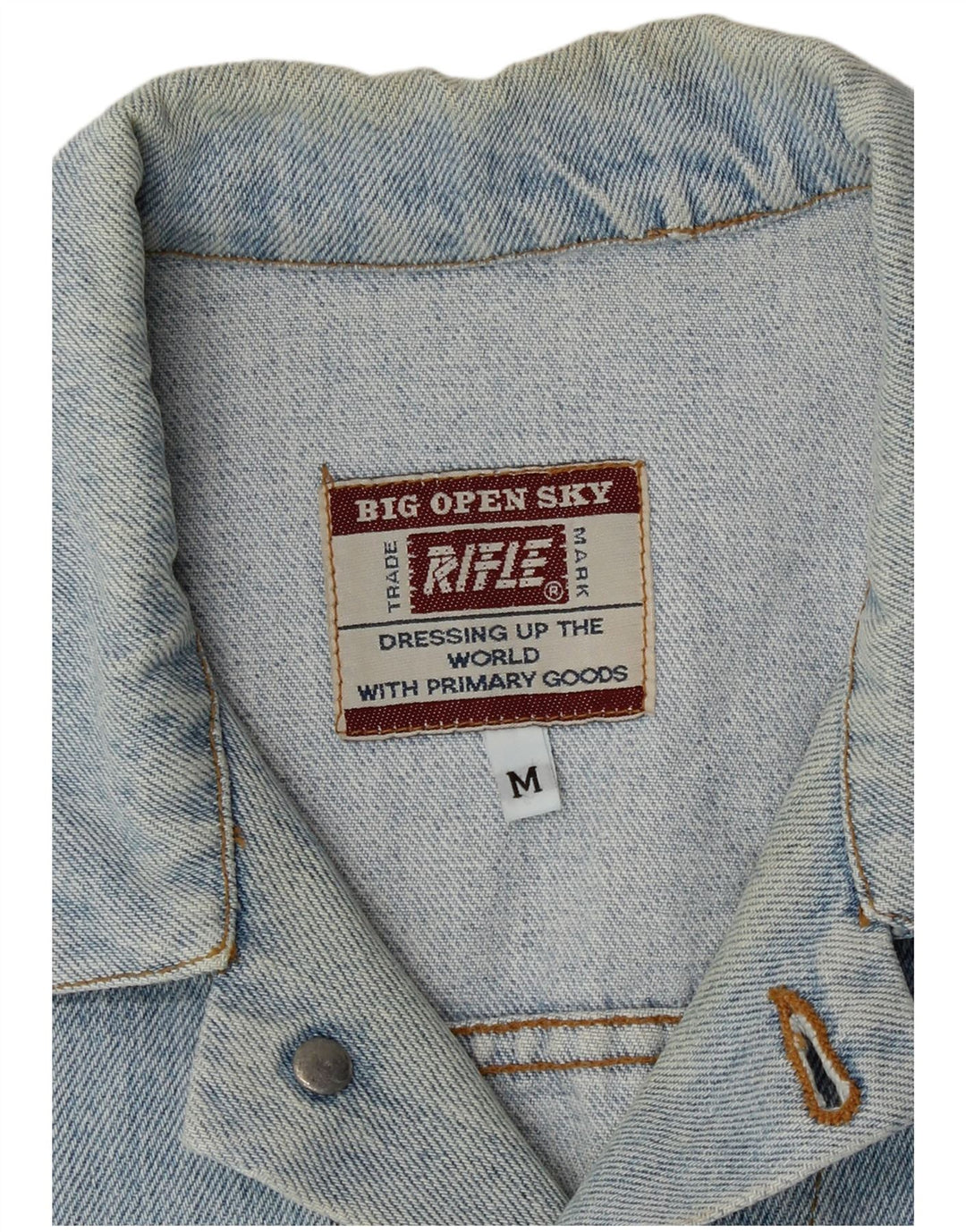 Gilet in denim da uomo Rifle UK 38 cotone blu medio