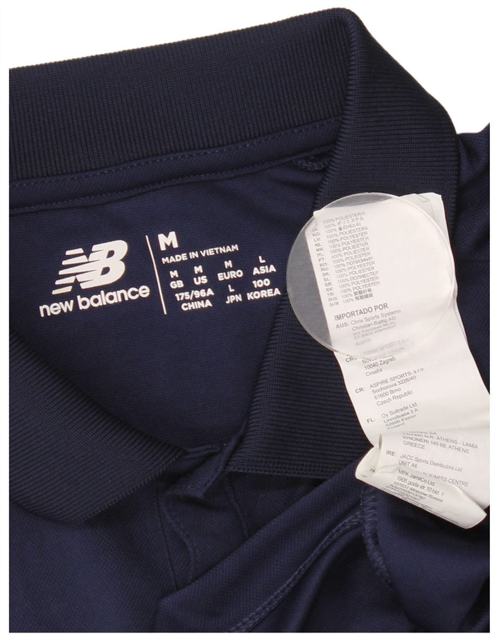 Polo grafica da uomo New Balance in poliestere blu navy medio