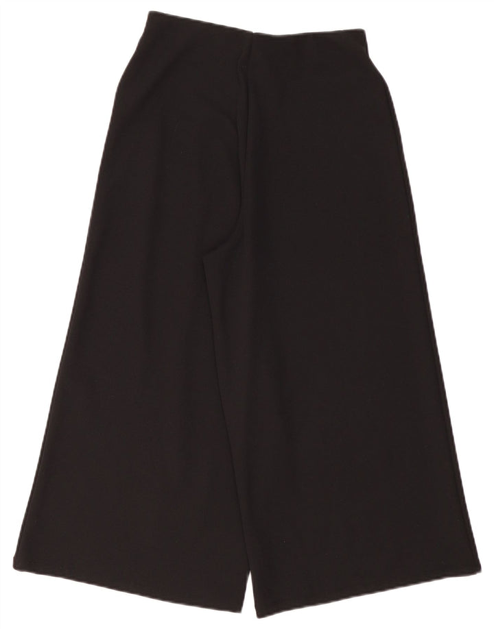 Pantaloni Capri da Donna a Gamba Larga ZARA Piccoli W26 L20 Poliestere Nero