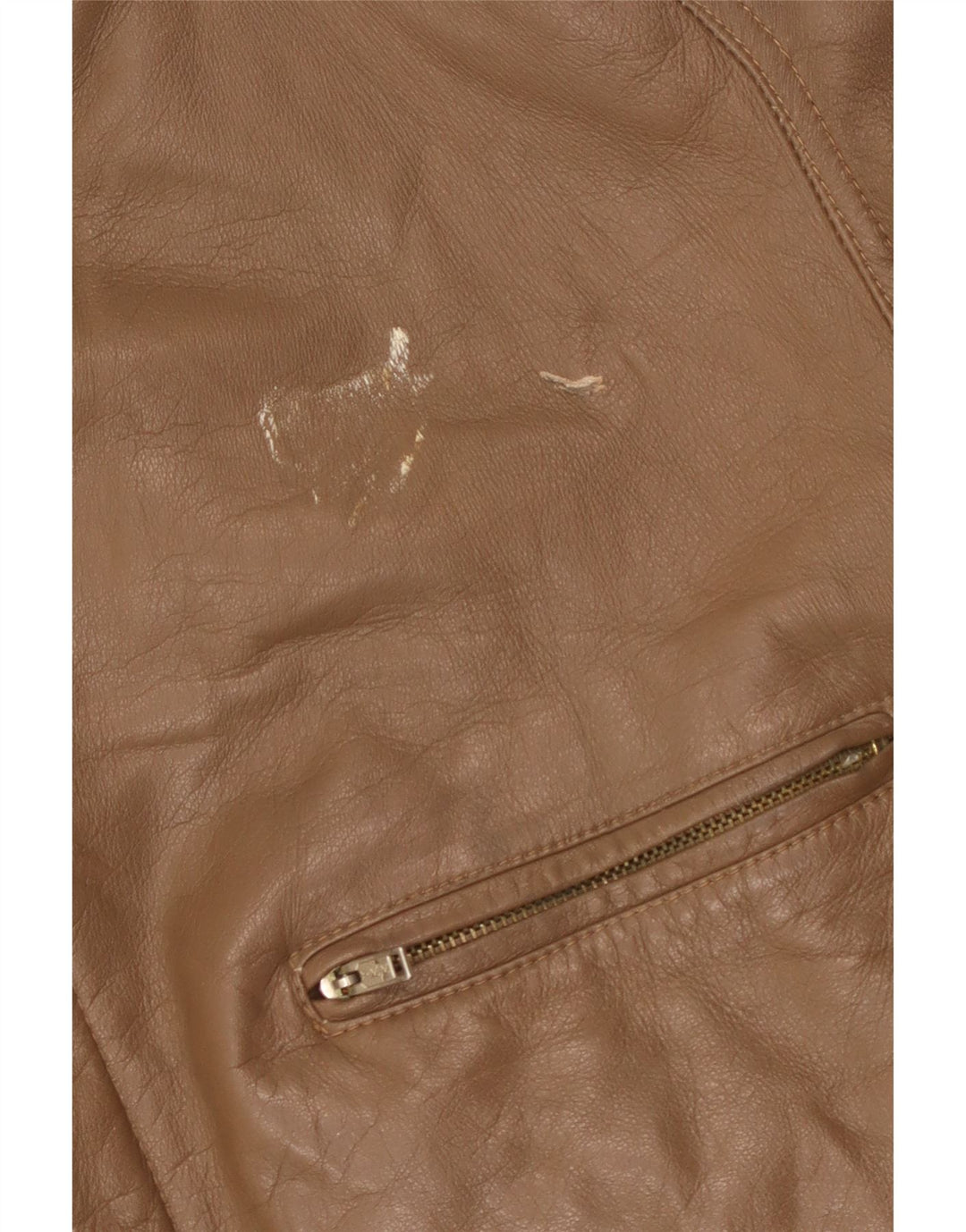 Giacca in pelle vintage da uomo IT 50 grande in pelle marrone