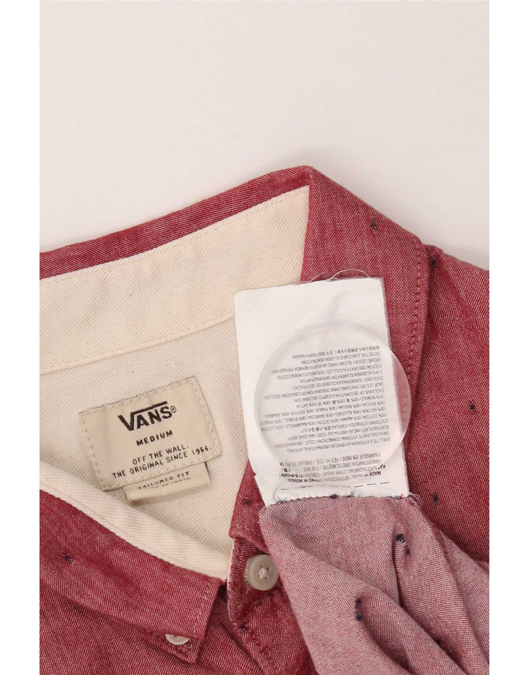 Camicia da uomo Vans in cotone maculato rosso medio