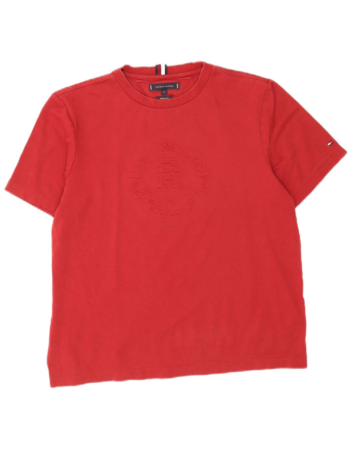T-shirt grafica da uomo con vestibilità regolare Tommy Hilfiger Top in cotone rosso medio