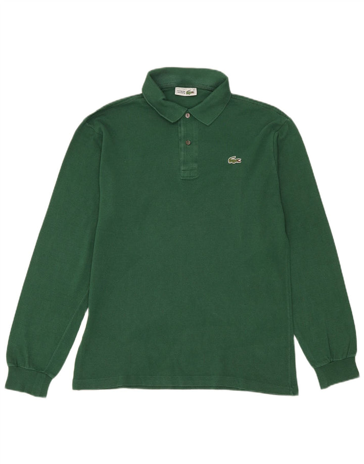 Polo da uomo a maniche lunghe Lacoste taglia 4 in cotone verde medio