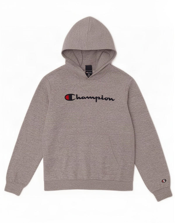 Maglione con cappuccio grafico da ragazzo Champion 15-16 anni 2XL Cotone chiazzato grigio