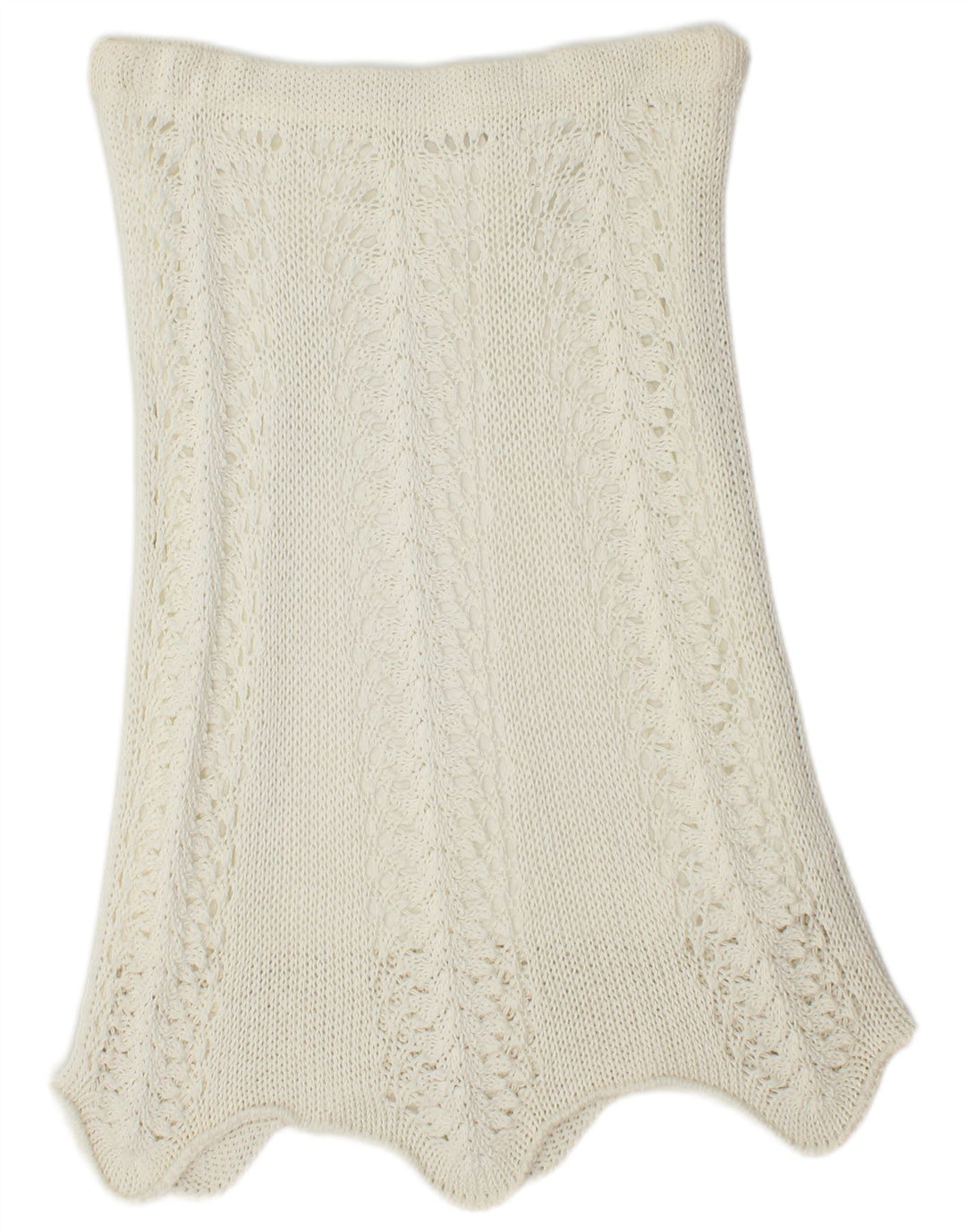 Gonna asimmetrica in maglia da donna VINTAGE W34 grande poliestere bianco