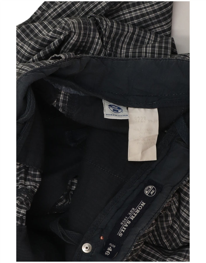 Pantaloncini chino da uomo North Sails IT 46 Small W32 in cotone a quadri blu navy