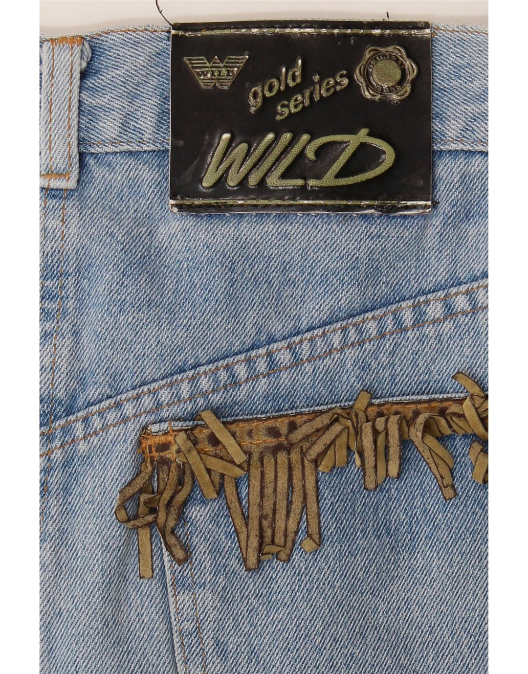 Gonna in denim da donna selvaggia W30 blu medio