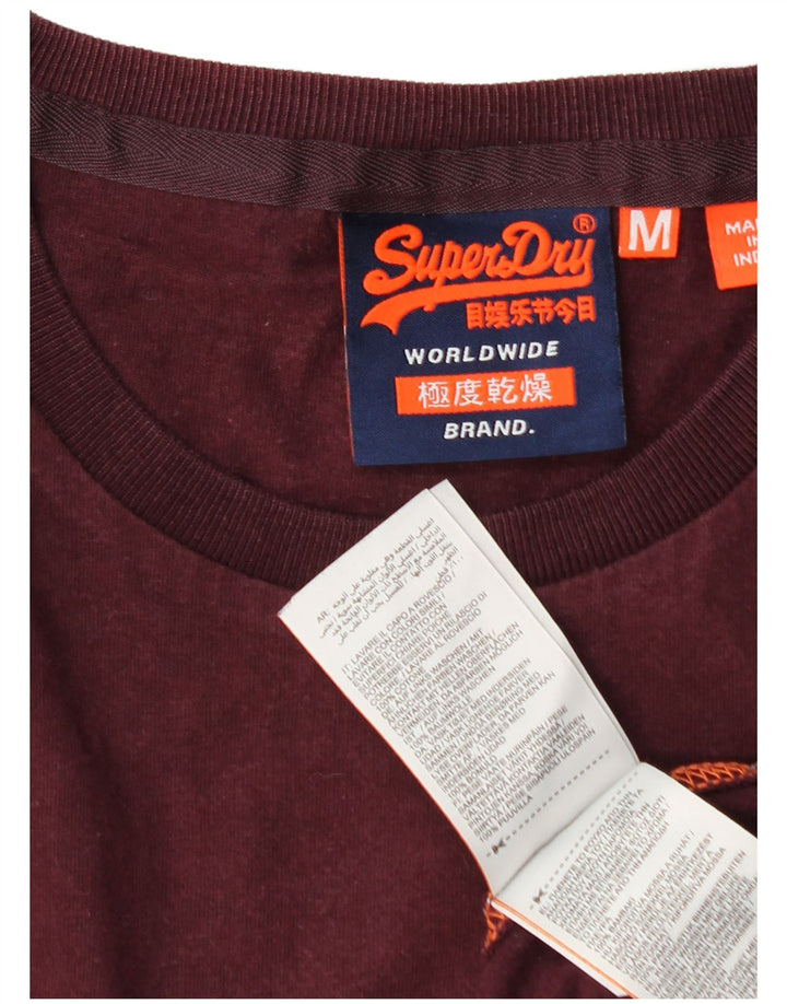 T-shirt da uomo Superdry Top in cotone bordeaux medio