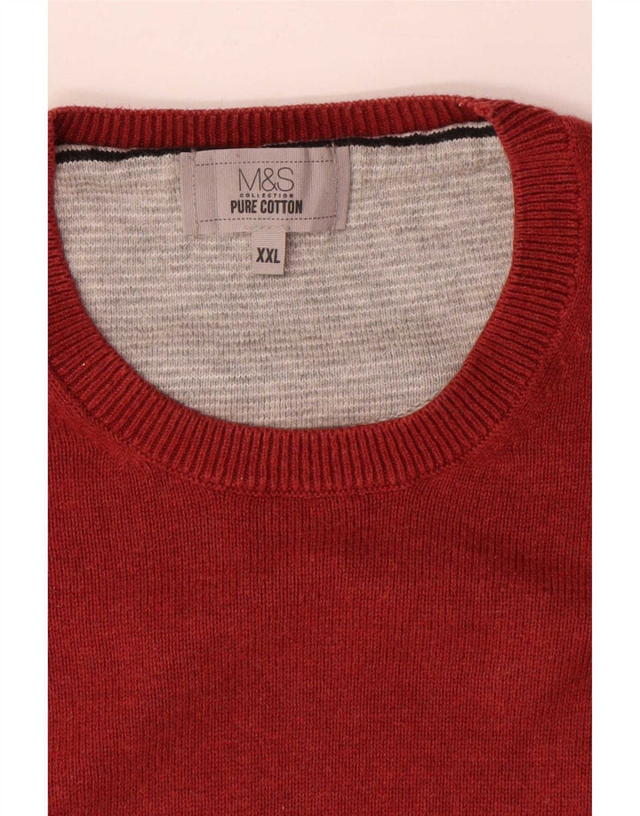 Maglione maglione girocollo da uomo Marks & Spencer 2XL cotone rosso