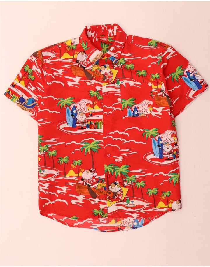 Camicia a maniche corte Lowes da ragazzo con motivo astratto 11-12 anni rossa hawaiana