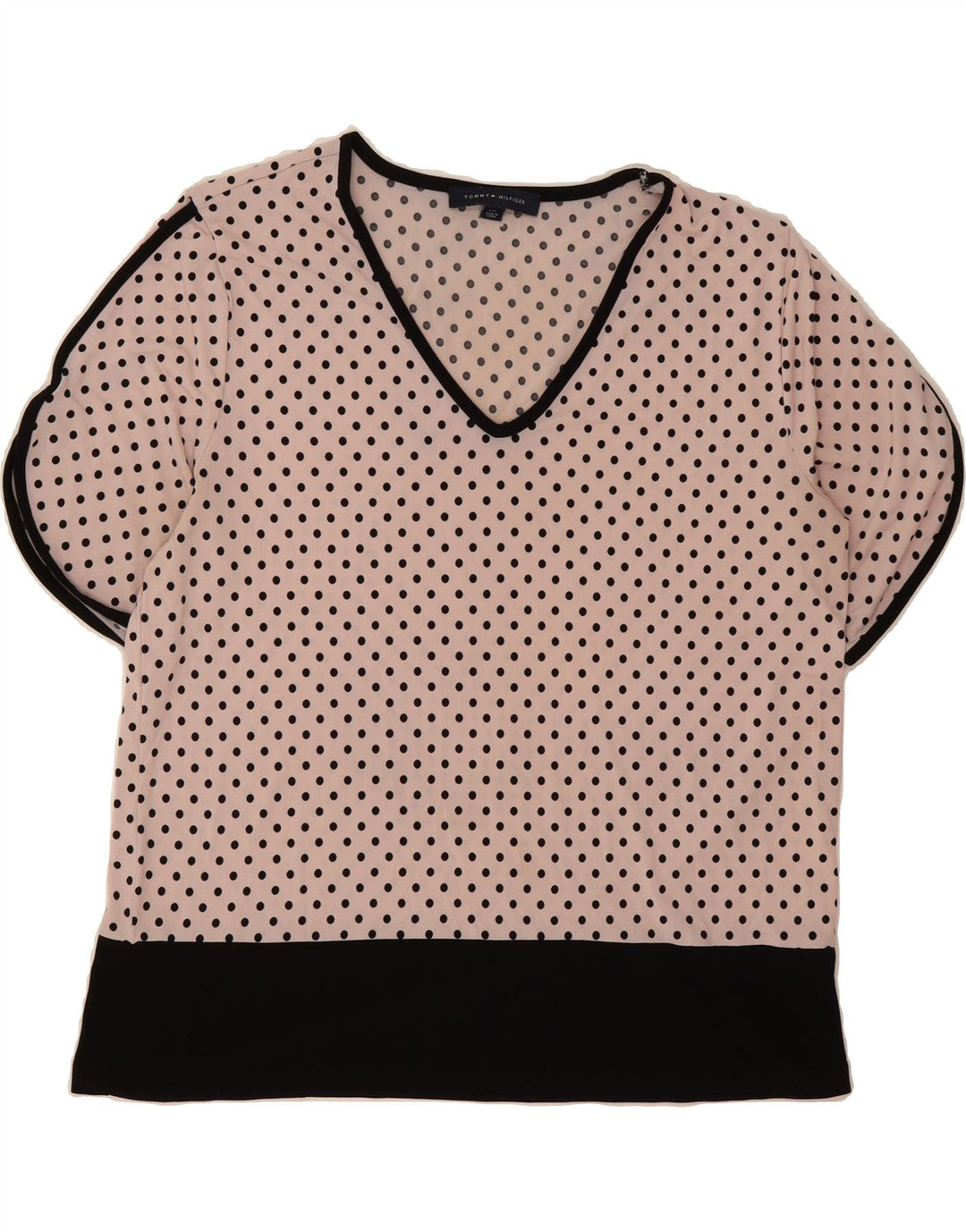 TOMMY HILFIGER Womens Blouse Top UK 16 Large Pink Polka Dot Vintage Tommy Hilfiger and Second-Hand Tommy Hilfiger from Messina Hembry 
