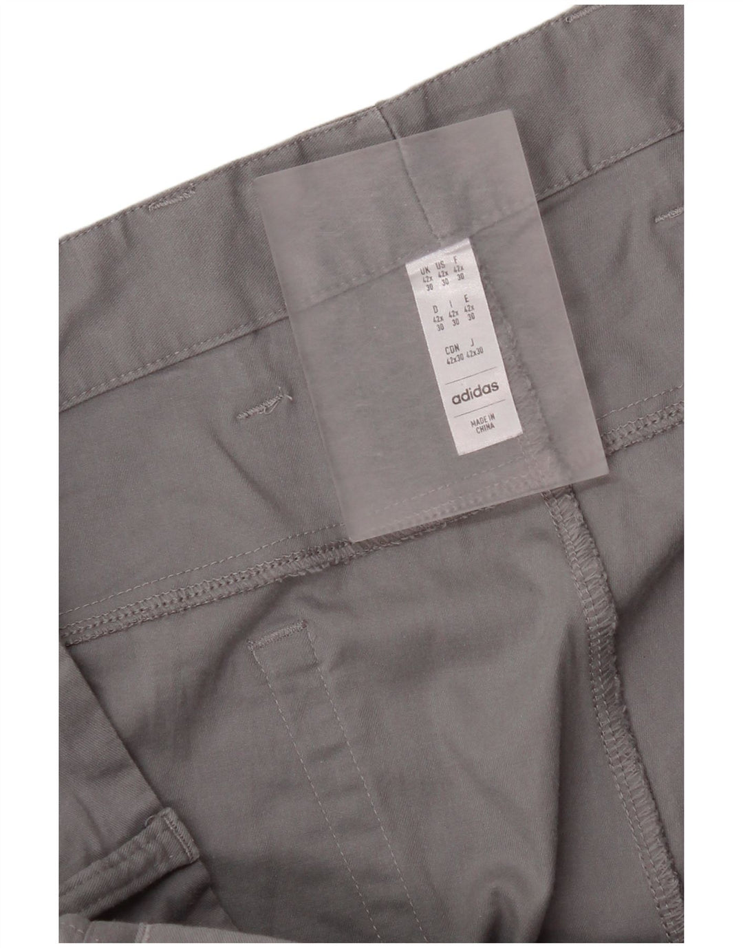 Pantaloni casual slim Adidas da uomo W42 L25 Grigi