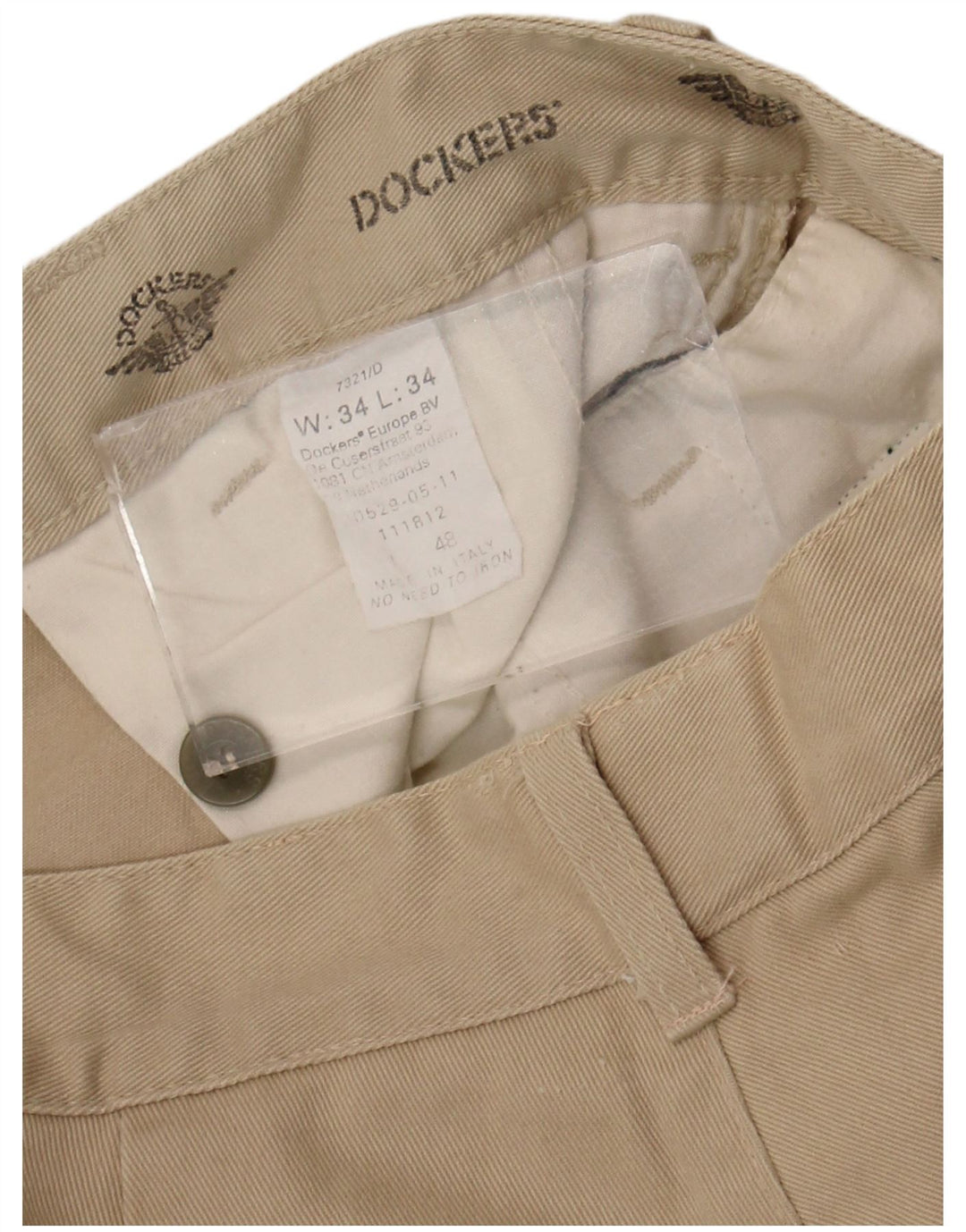 Pantaloni chino con pegging da uomo Dockers W34 L30 Beige