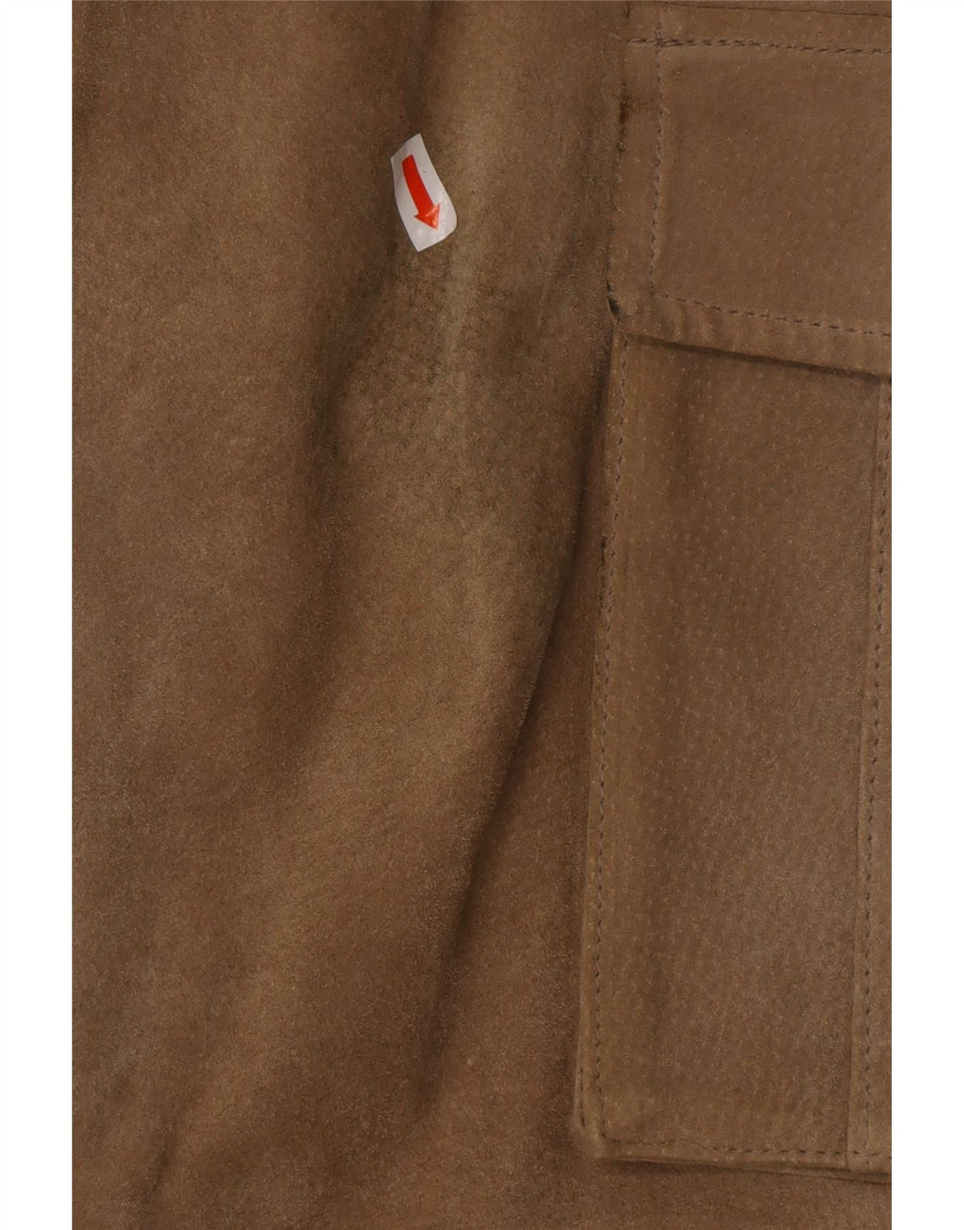 JOHN F GEE Pantaloni cargo dritti in pelle scamosciata da uomo EU 50 Large W34 L32 Beige