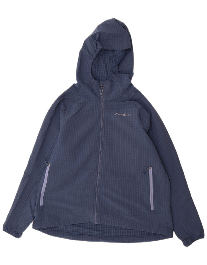 Giacca a vento con cappuccio da donna Eddie Bauer UK 20 2XL poliestere blu