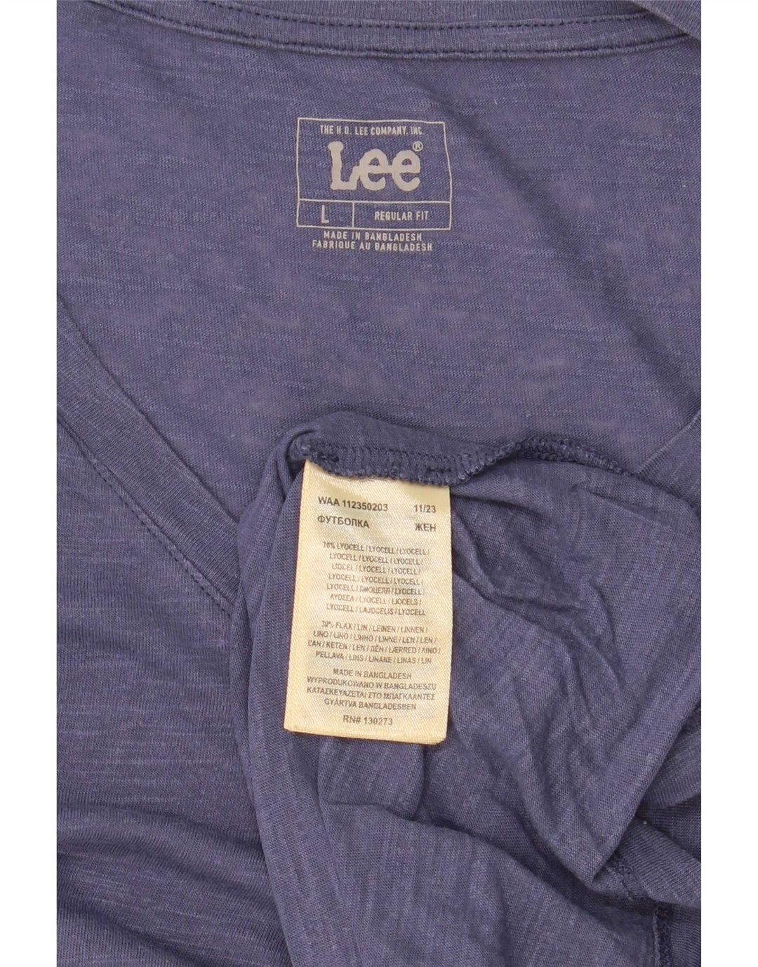 Maglietta Lee da donna vestibilità regolare UK 16 Large Lyocell blu