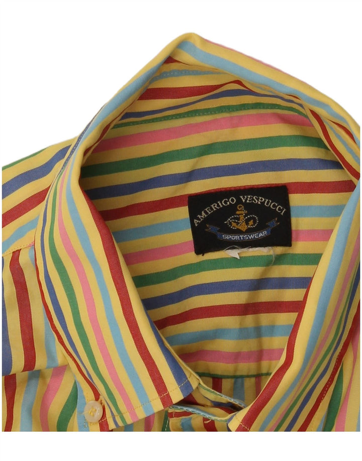 Camicia da uomo a maniche corte Amerigo Vespucci XL a righe multicolore