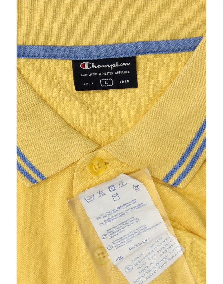 Polo da uomo Champion grande in cotone giallo