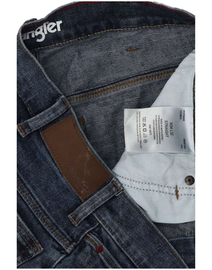 Jeans dritti da uomo Wrangler W34 L32 cotone blu