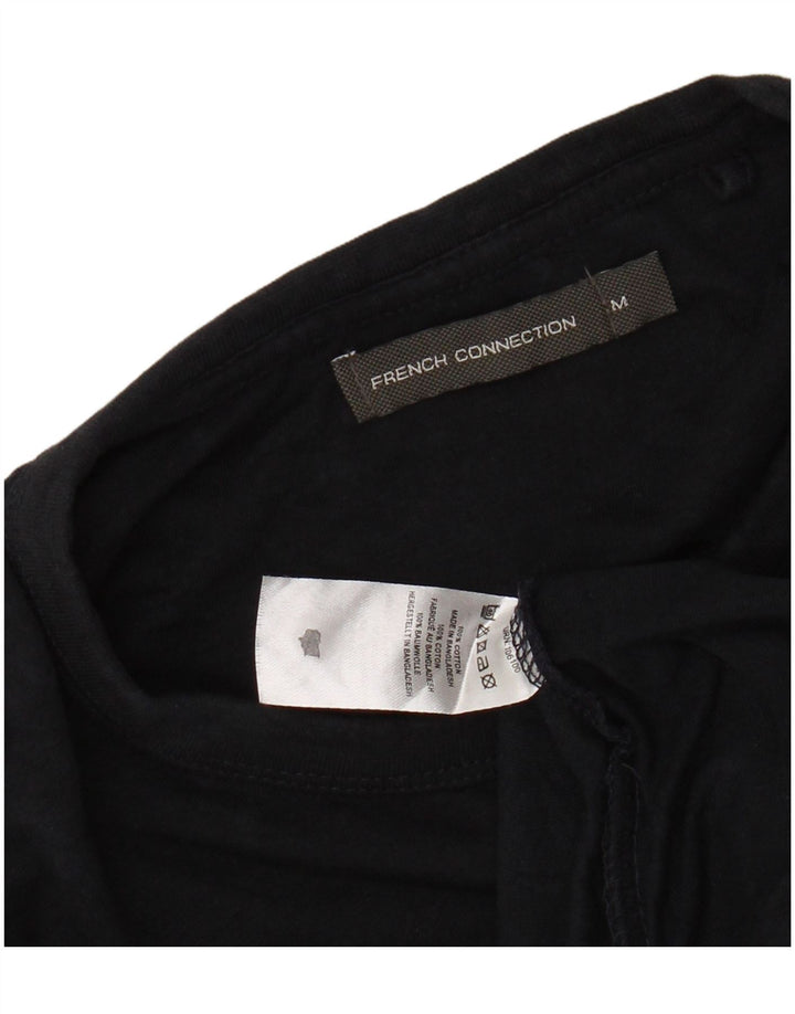 FRENCH CONNECTION Top da uomo a maniche lunghe in cotone blu navy medio