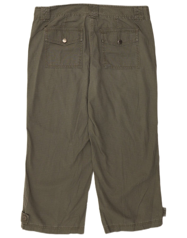 Calvin Klein Womens Straight Capri Trousers US 12 Large W34 L23 Khaki