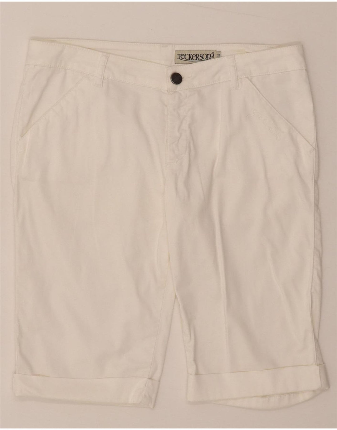 Pantaloncini casual da donna Jeckerson W29 cotone bianco medio