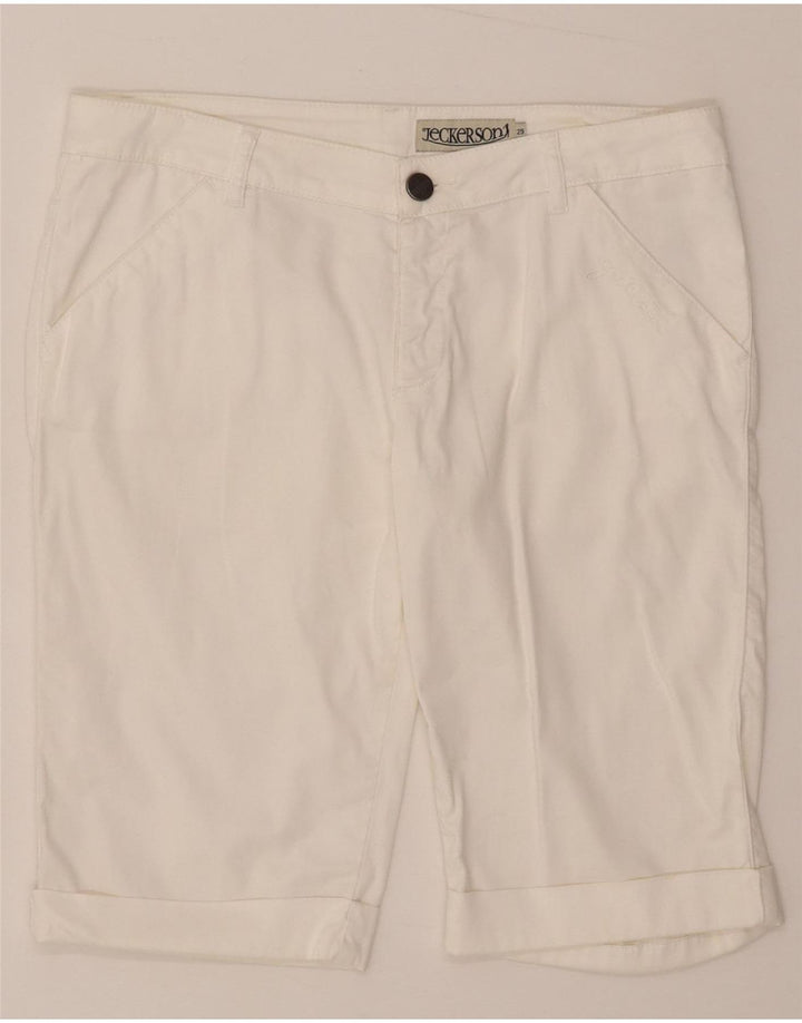 Pantaloncini casual da donna Jeckerson W29 cotone bianco medio