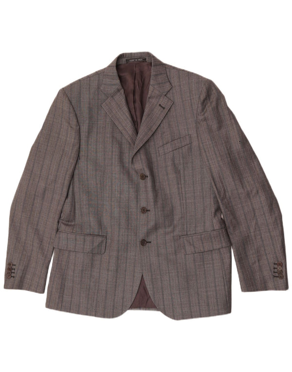 Abito Loro Piana Uomo 3 Bottoni 2 Pezzi IT 52 XL W34 L32 Lana a Righe Grigie